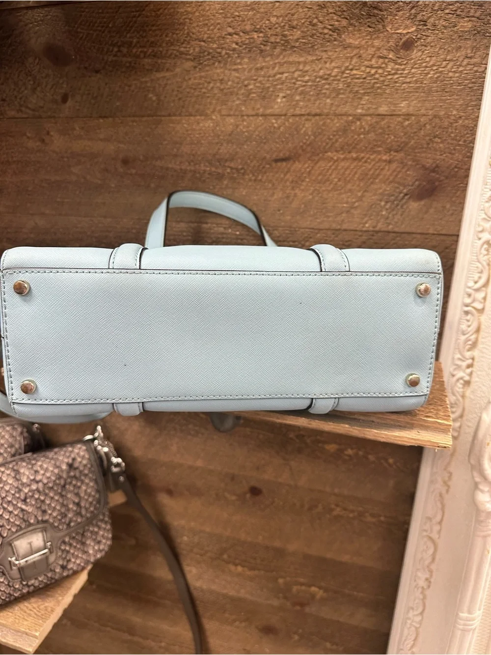 Kate Spade New York Light Blue Saffiano Leather Satchel Crossbody